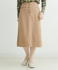 NHHLD60150 GIANNI LO GIUDICE(小さいサイズ)(メゾン ドゥ サンク) 【洗える】チノストレッチセミフレアスカート ベージュ