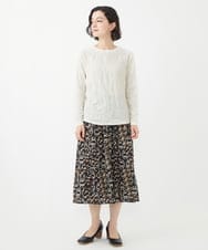 NHKAA06180 GIANNI LO GIUDICE(小さいサイズ)(メゾン ドゥ サンク) [日本製]ウェーブタックボーダーカットソー アイボリー