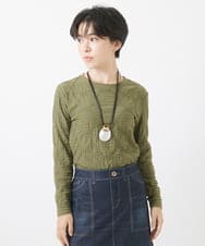 NHKAA06180 GIANNI LO GIUDICE(小さいサイズ)(メゾン ドゥ サンク) [日本製]ウェーブタックボーダーカットソー アイボリー