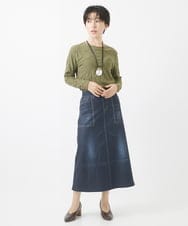 NHKAA06180 GIANNI LO GIUDICE(小さいサイズ)(メゾン ドゥ サンク) [日本製]ウェーブタックボーダーカットソー アイボリー