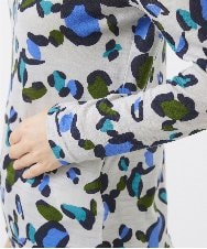 NHKAB10250 GIANNI LO GIUDICE(小さいサイズ)(メゾン ドゥ サンク) [日本製]ウールガーゼ天竺アニマルカットソー ライトグレー系