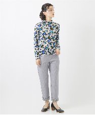 NHKAB10250 GIANNI LO GIUDICE(小さいサイズ)(メゾン ドゥ サンク) [日本製]ウールガーゼ天竺アニマルカットソー ライトグレー系