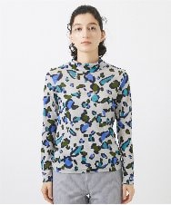 NHKAB10250 GIANNI LO GIUDICE(小さいサイズ)(メゾン ドゥ サンク) [日本製]ウールガーゼ天竺アニマルカットソー ライトグレー系