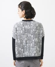 NHKAB11330 GIANNI LO GIUDICE(小さいサイズ)(メゾン ドゥ サンク) [日本製]うしろ姿柄ジャカードプルオーバー ブラック系