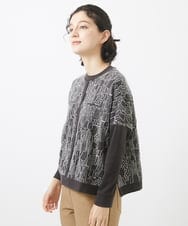 NHKAB11330 GIANNI LO GIUDICE(小さいサイズ)(メゾン ドゥ サンク) [日本製]うしろ姿柄ジャカードプルオーバー チャコールグレー系