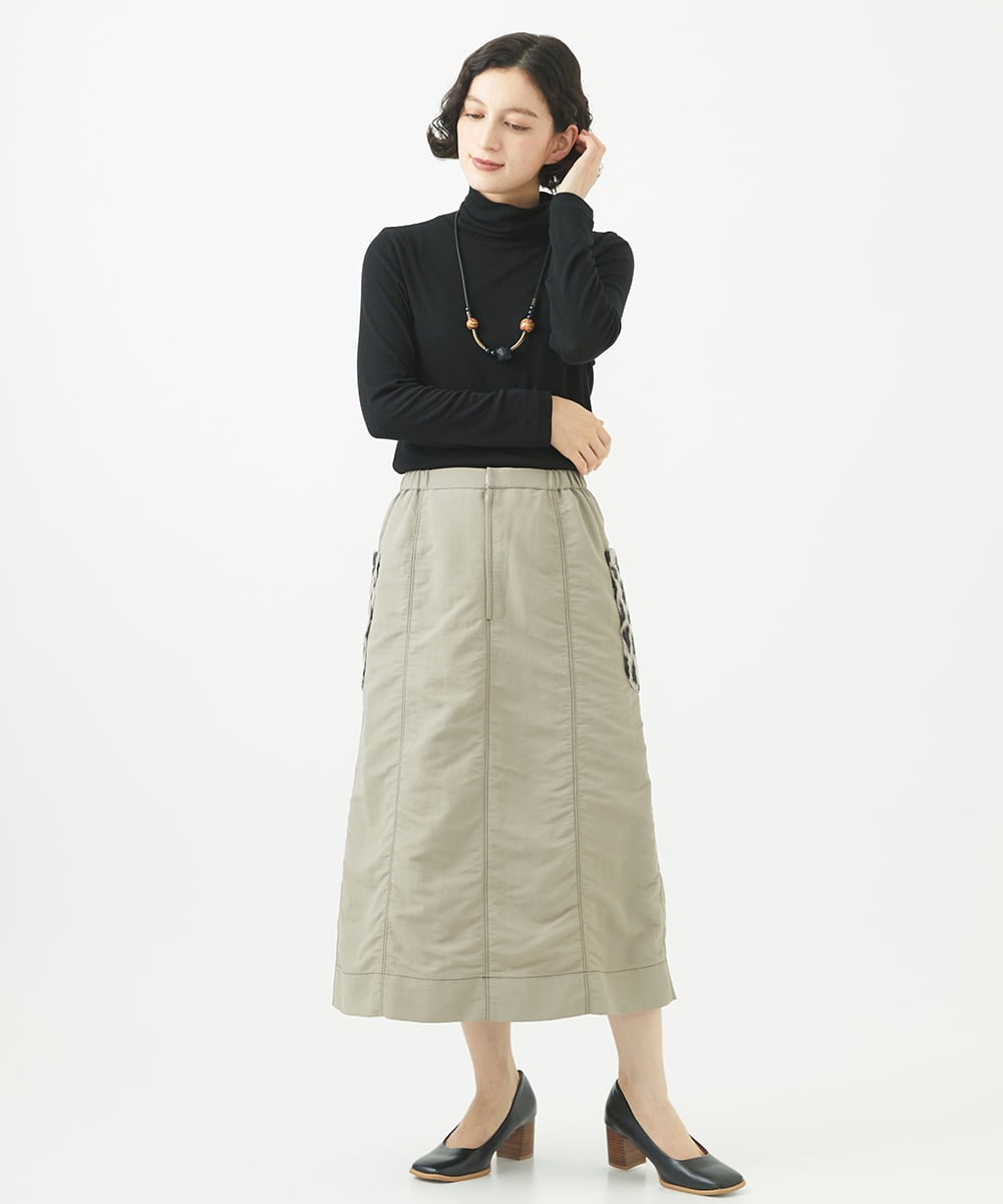NHKAB12100 GIANNI LO GIUDICE(小さいサイズ)(メゾン ドゥ サンク) [日本製]リヨセルウールガーゼフライスカットソー グリーン