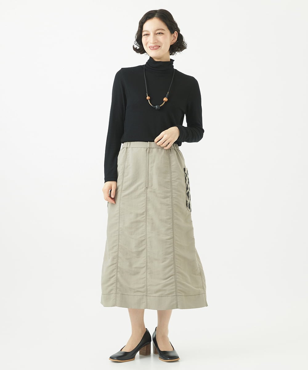 NHKAB12100 GIANNI LO GIUDICE(小さいサイズ)(メゾン ドゥ サンク) [日本製]リヨセルウールガーゼフライスカットソー グリーン