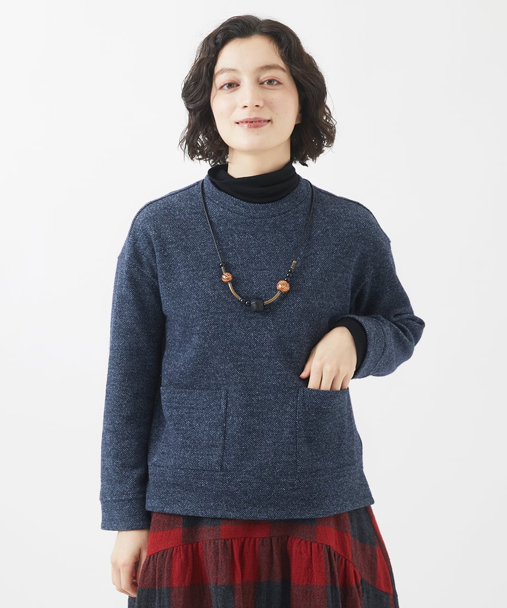 NHKAB40290 GIANNI LO GIUDICE(小さいサイズ)(メゾン ドゥ サンク) デニムライクジャージーカットソー ネイビー