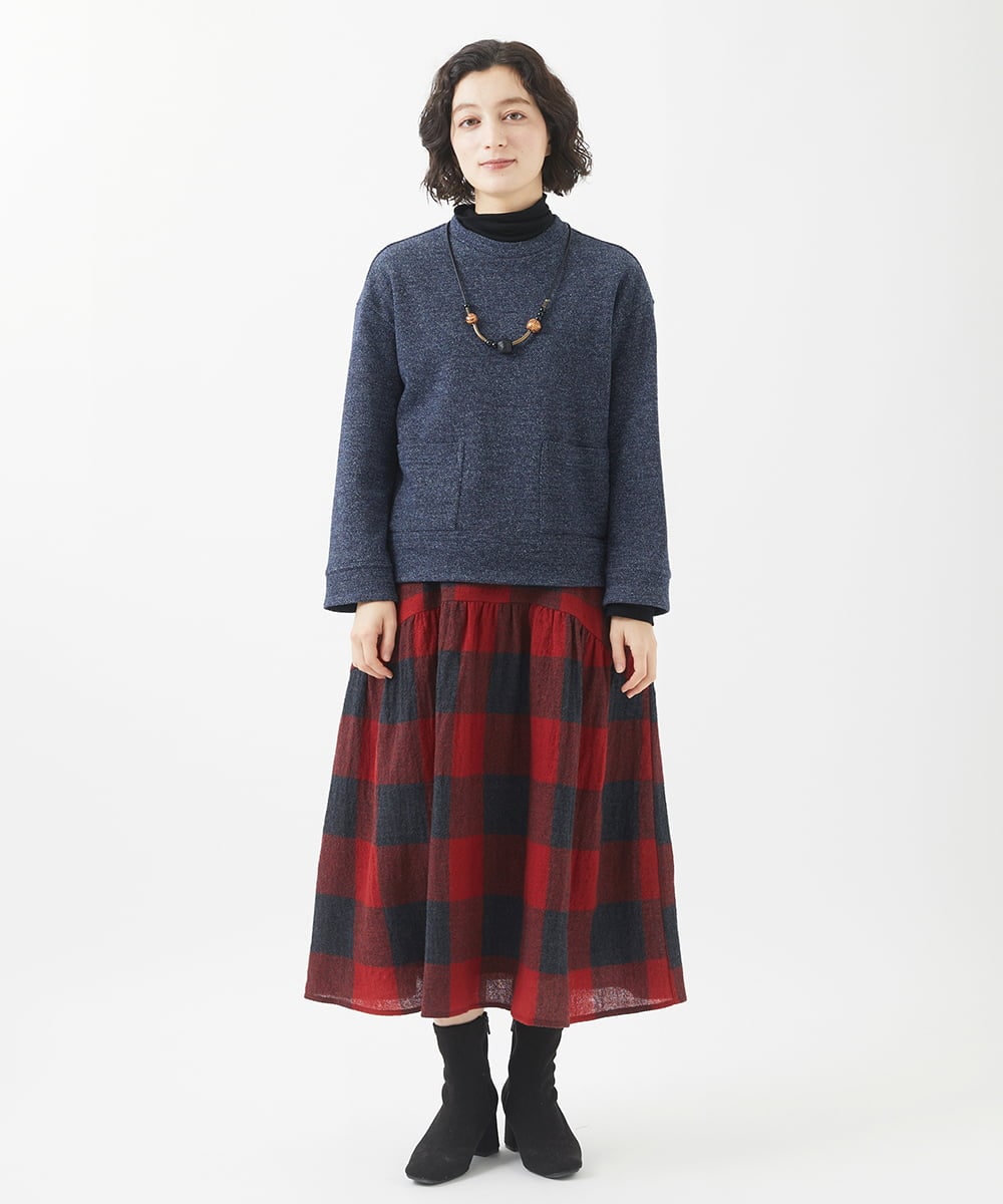 NHKAB40290 GIANNI LO GIUDICE(小さいサイズ)(メゾン ドゥ サンク) デニムライクジャージーカットソー ネイビー