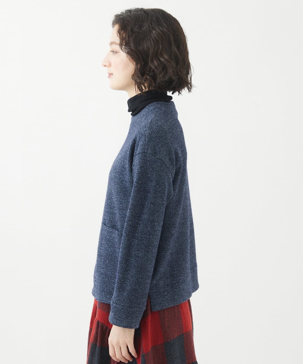 NHKAB40290 GIANNI LO GIUDICE(小さいサイズ)(メゾン ドゥ サンク) デニムライクジャージーカットソー ネイビー