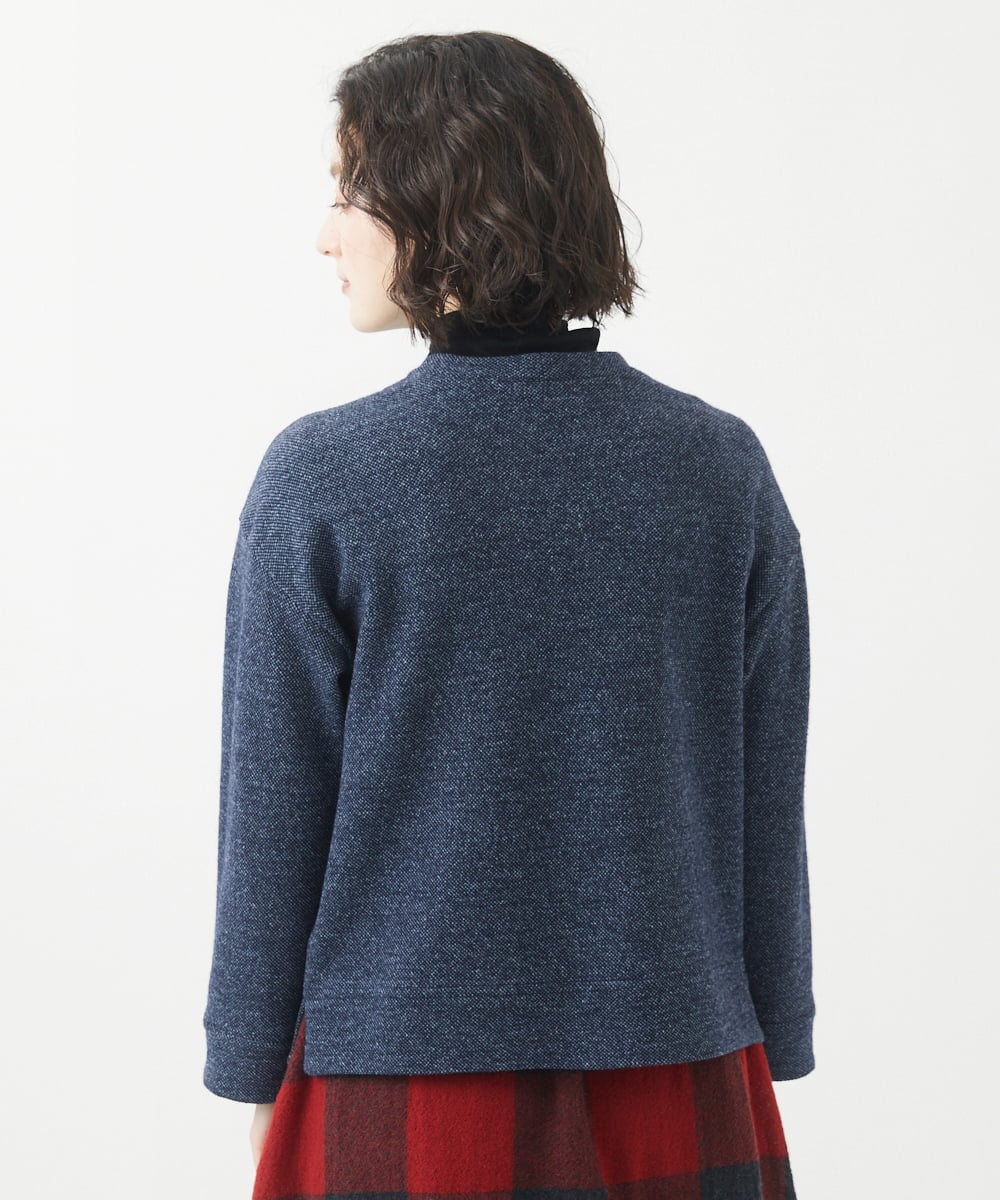 NHKAB40290 GIANNI LO GIUDICE(小さいサイズ)(メゾン ドゥ サンク) デニムライクジャージーカットソー ネイビー
