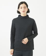 ドット柄プチハイネックプルオーバー(カットソー・Tシャツ