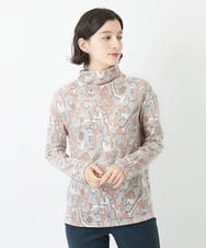 NHKAC92160 GIANNI LO GIUDICE(小さいサイズ)(メゾン ドゥ サンク) マッププリントハイネックカットソー ピンク系