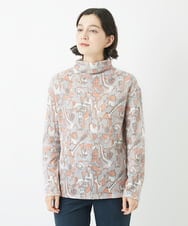 NHKAC92160 GIANNI LO GIUDICE(小さいサイズ)(メゾン ドゥ サンク) マッププリントハイネックカットソー ピンク系