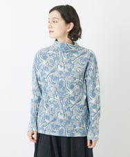 NHKAC92160 GIANNI LO GIUDICE(小さいサイズ)(メゾン ドゥ サンク) マッププリントハイネックカットソー グレー系