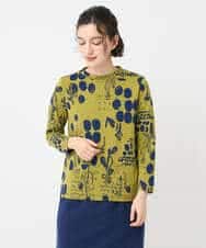 NHKAE12210 GIANNI LO GIUDICE(小さいサイズ)(メゾン ドゥ サンク) [日本製]幾何柄両面選針カットソー ライトグレー