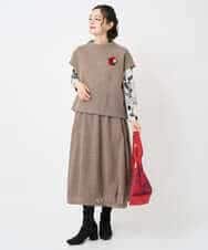 NHKAE12210 GIANNI LO GIUDICE(小さいサイズ)(メゾン ドゥ サンク) [日本製]幾何柄両面選針カットソー ライトグレー