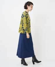 NHKAE12210 GIANNI LO GIUDICE(小さいサイズ)(メゾン ドゥ サンク) [日本製]幾何柄両面選針カットソー ライトグレー