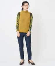 NHKAE12210 GIANNI LO GIUDICE(小さいサイズ)(メゾン ドゥ サンク) [日本製]幾何柄両面選針カットソー ライトグレー