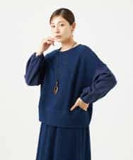 NHKAE20330 GIANNI LO GIUDICE(小さいサイズ)(メゾン ドゥ サンク) [セットアップ対応]コットンスラブインレーカットソー ネイビー