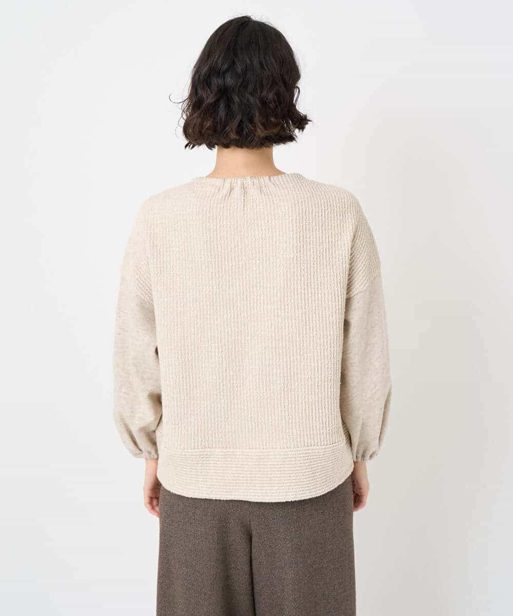 NHKAE20330 GIANNI LO GIUDICE(小さいサイズ)(メゾン ドゥ サンク) [セットアップ対応]コットンスラブインレーカットソー ベージュ