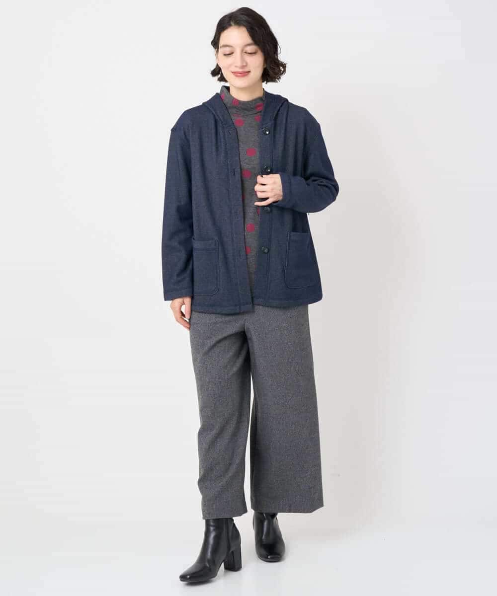 NHKAE22180 GIANNI LO GIUDICE(小さいサイズ)(メゾン ドゥ サンク) [日本製]先染め接結ドットジャガードカットソー ベージュ
