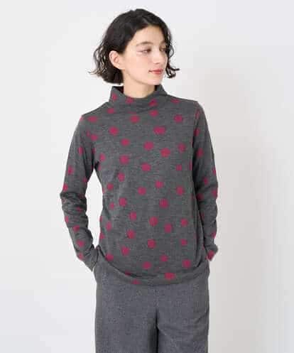 NHKAE22180 GIANNI LO GIUDICE(小さいサイズ) [日本製]先染め接結ドットジャガードカットソー