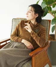 NHKAE40180 GIANNI LO GIUDICE(小さいサイズ)(メゾン ドゥ サンク) [日本製]タマムシパイルフロッキーカットソー ブラウン