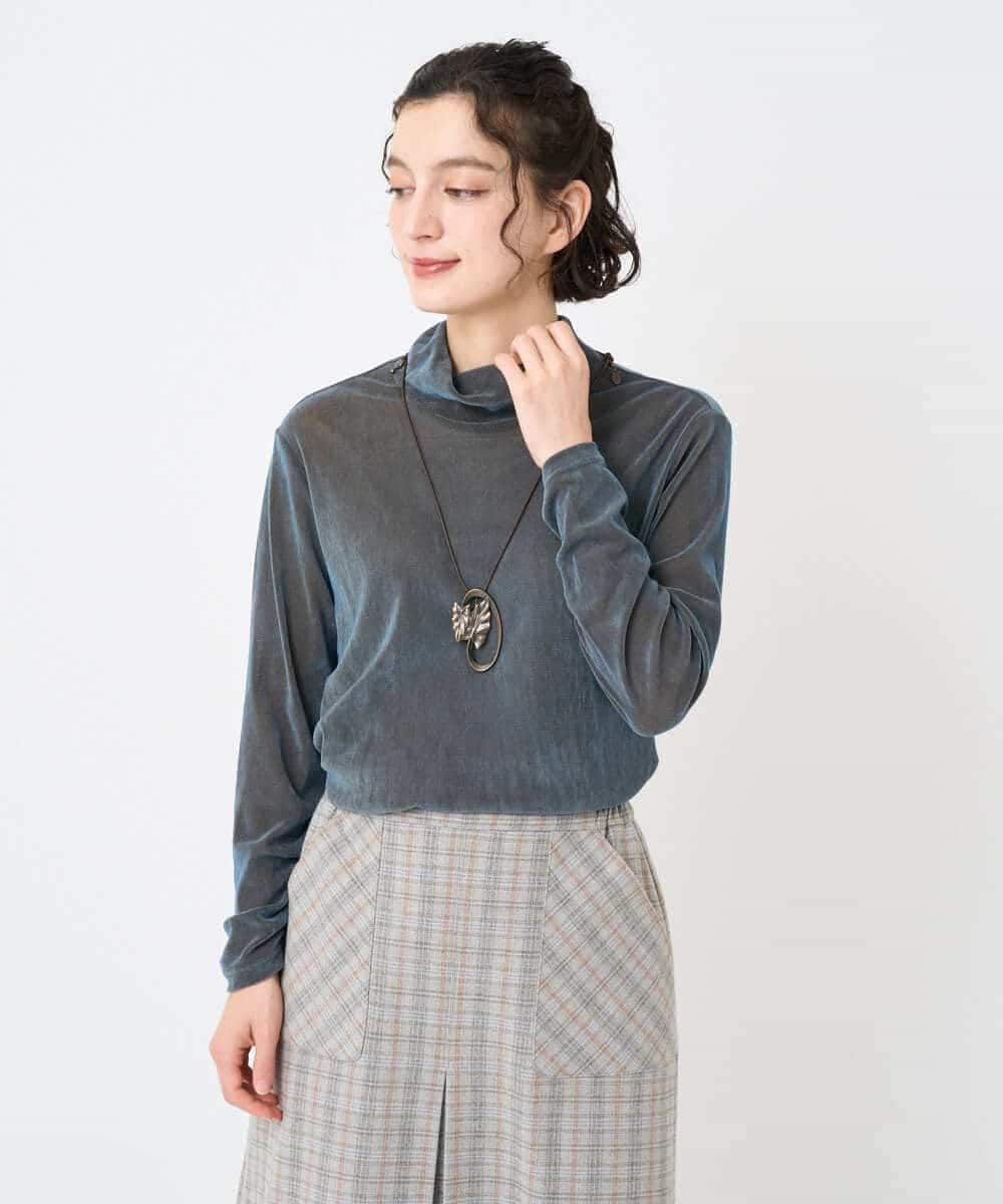 NHKAE40180 GIANNI LO GIUDICE(小さいサイズ)(メゾン ドゥ サンク) [日本製]タマムシパイルフロッキーカットソー ブラウン