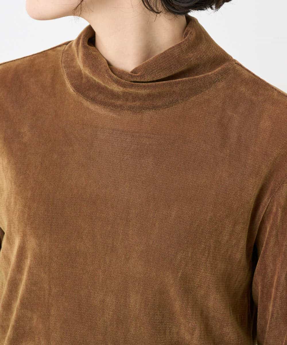 NHKAE40180 GIANNI LO GIUDICE(小さいサイズ)(メゾン ドゥ サンク) [日本製]タマムシパイルフロッキーカットソー ブラウン