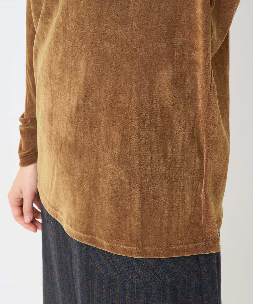 NHKAE40180 GIANNI LO GIUDICE(小さいサイズ)(メゾン ドゥ サンク) [日本製]タマムシパイルフロッキーカットソー ブラウン