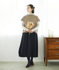 NHKAF41180 GIANNI LO GIUDICE(小さいサイズ)(メゾン ドゥ サンク) [日本製]ラグウォームボーダーカットソー ライトグレー