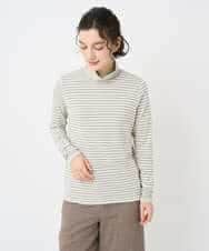 NHKAF41180 GIANNI LO GIUDICE(小さいサイズ)(メゾン ドゥ サンク) [日本製]ラグウォームボーダーカットソー ライトグレー