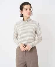 NHKAF41180 GIANNI LO GIUDICE(小さいサイズ)(メゾン ドゥ サンク) [日本製]ラグウォームボーダーカットソー ライトグレー