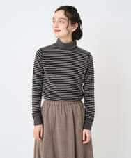 NHKAF41180 GIANNI LO GIUDICE(小さいサイズ)(メゾン ドゥ サンク) [日本製]ラグウォームボーダーカットソー ライトグレー