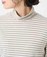 NHKAF41180 GIANNI LO GIUDICE(小さいサイズ)(メゾン ドゥ サンク) [日本製]ラグウォームボーダーカットソー ライトグレー