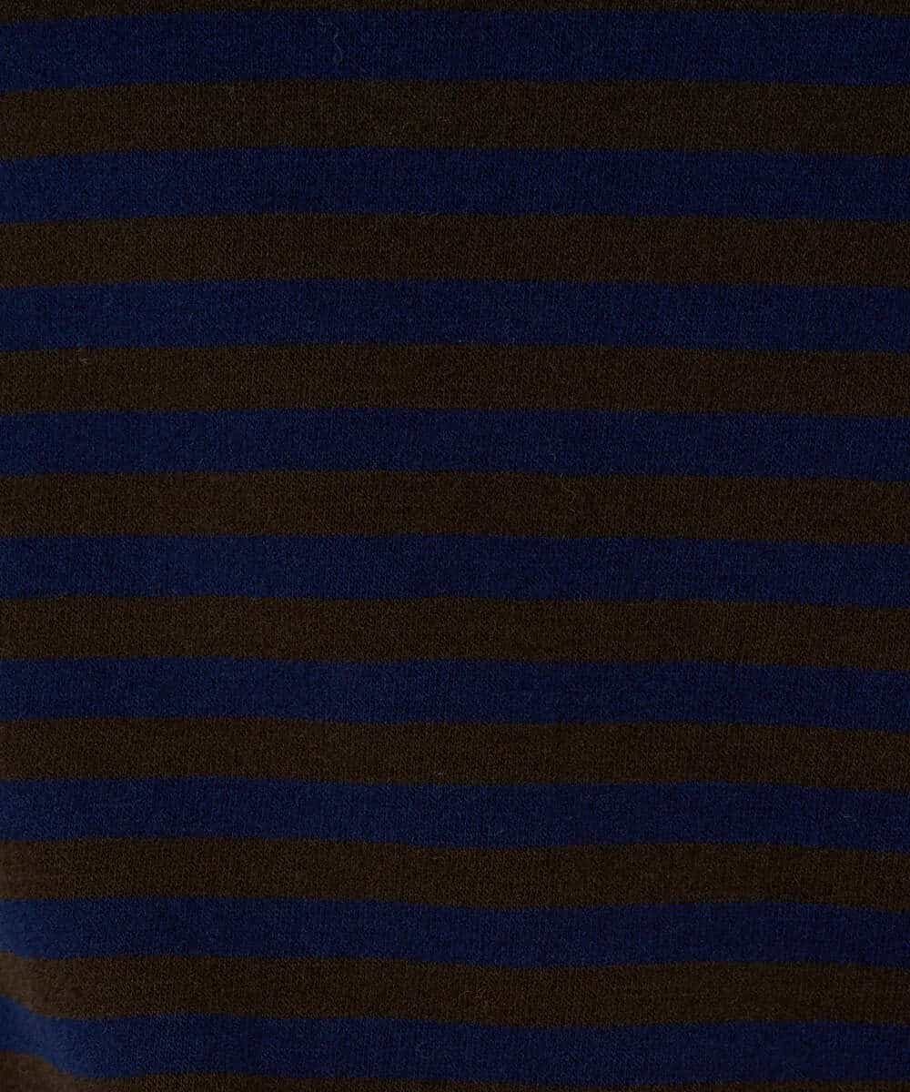 NHKAF41180 GIANNI LO GIUDICE(小さいサイズ)(メゾン ドゥ サンク) [日本製]ラグウォームボーダーカットソー ライトグレー