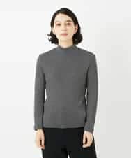 NHKAF86090 GIANNI LO GIUDICE(小さいサイズ)(メゾン ドゥ サンク) エアーコットンストライプ柄ハイネックカットソー ブラック×ホワイト