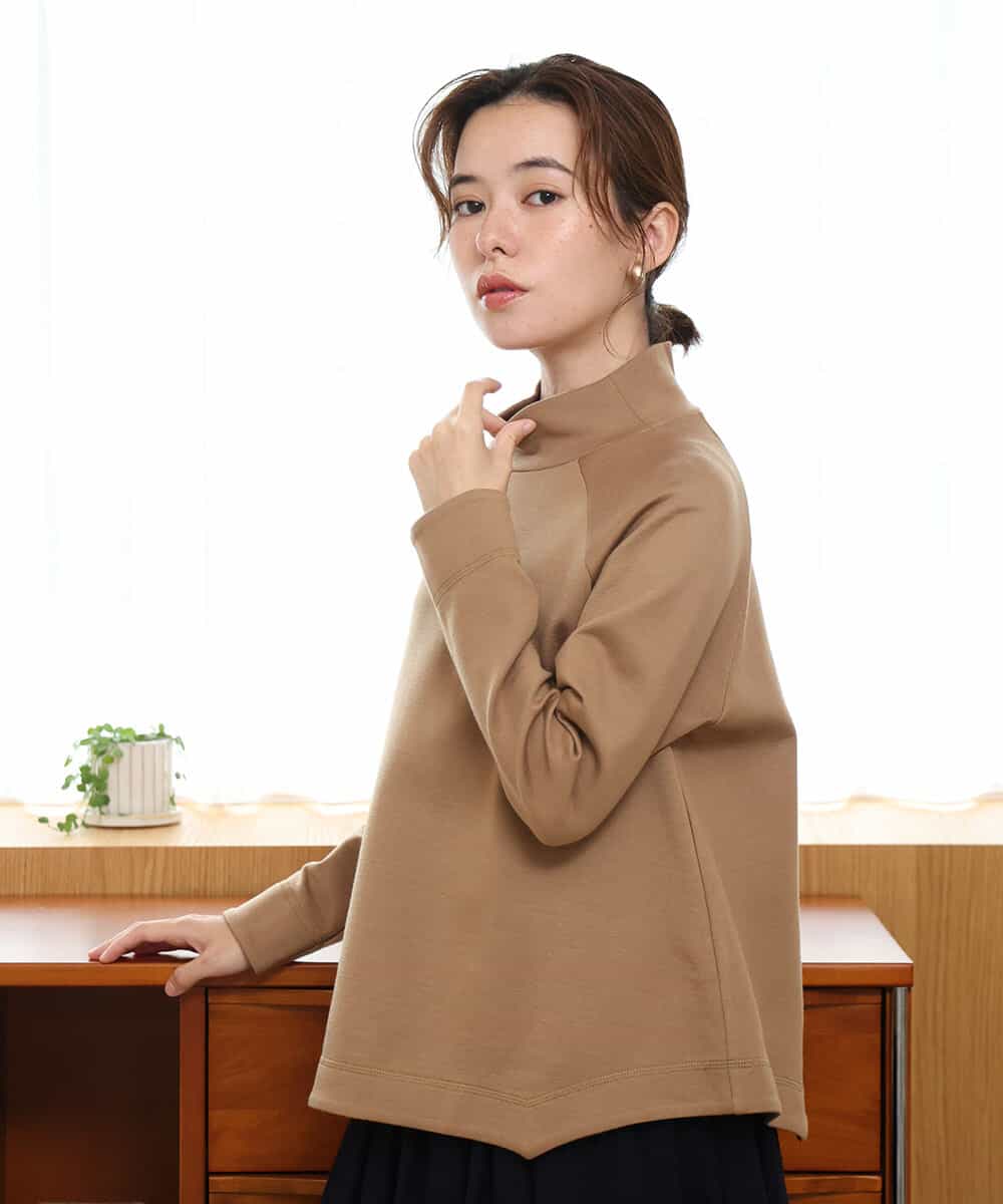 NHKAH39250 GIANNI LO GIUDICE(小さいサイズ)(メゾン ドゥ サンク) [日本製]ソフトストレッチダンボールプルオーバー ベージュ