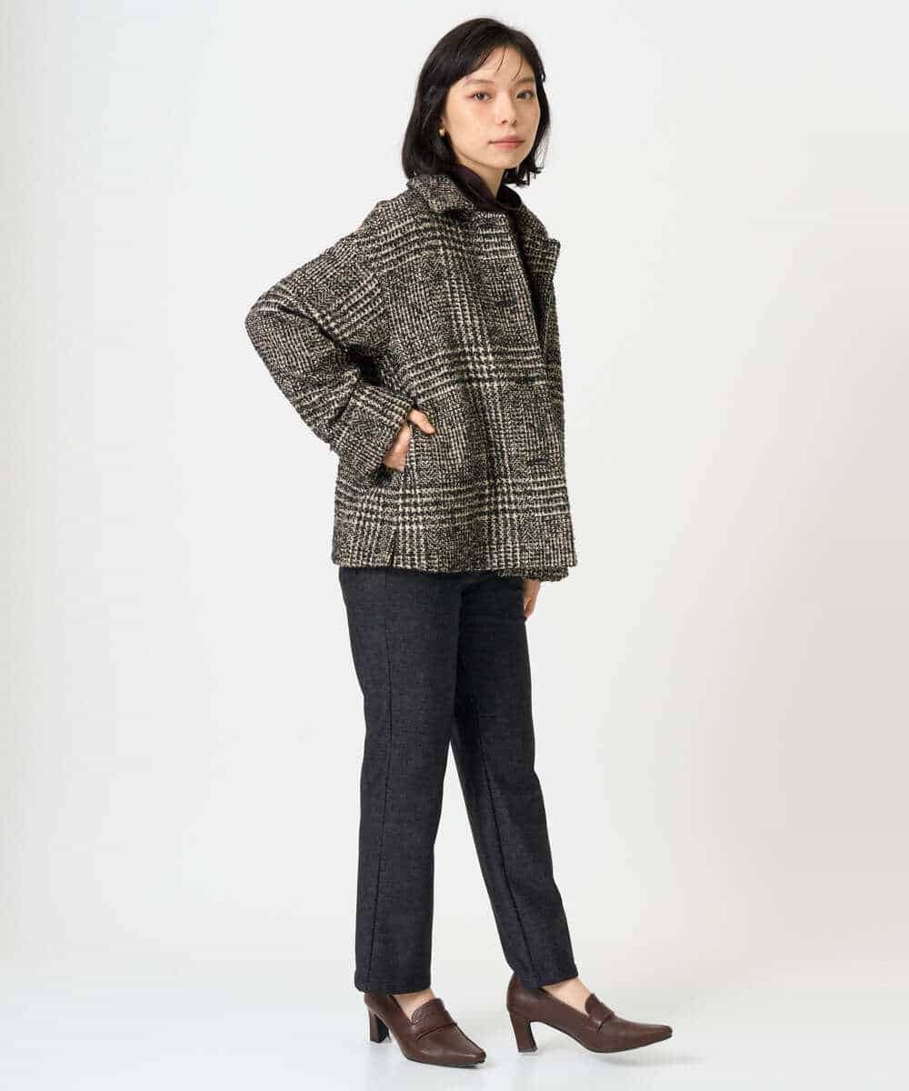NHKAH40180 GIANNI LO GIUDICE(小さいサイズ)(メゾン ドゥ サンク) [日本製]ウールボトルネックカットソー ブラウン