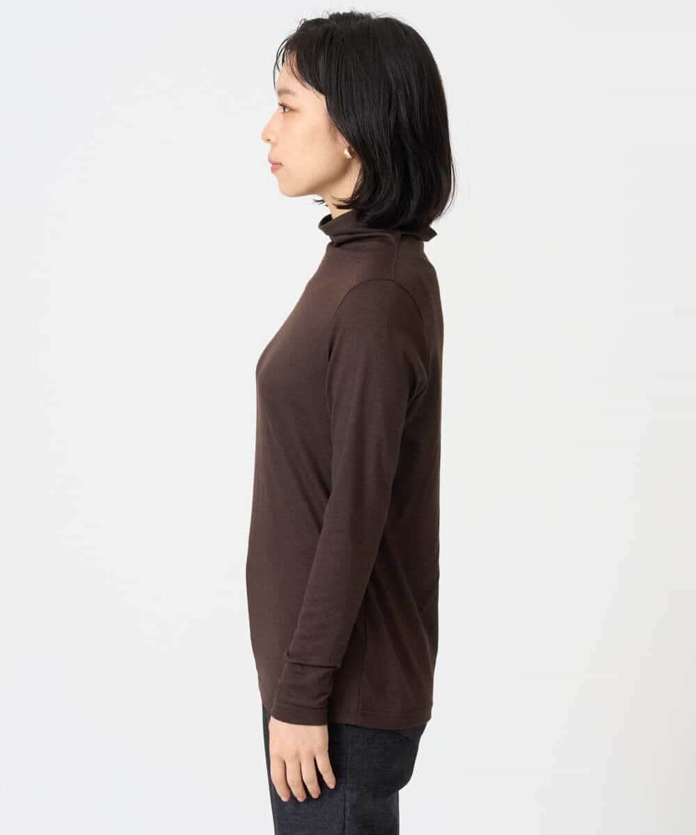 NHKAH40180 GIANNI LO GIUDICE(小さいサイズ)(メゾン ドゥ サンク) [日本製]ウールボトルネックカットソー ブラウン