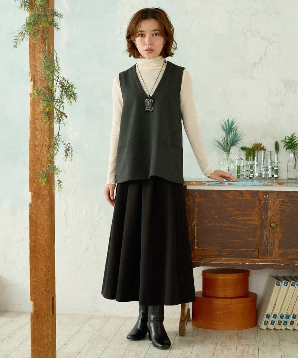 NHKAI80090 GIANNI LO GIUDICE(小さいサイズ)(メゾン ドゥ サンク) ナイロンチュールハイネックカットソー アイボリー