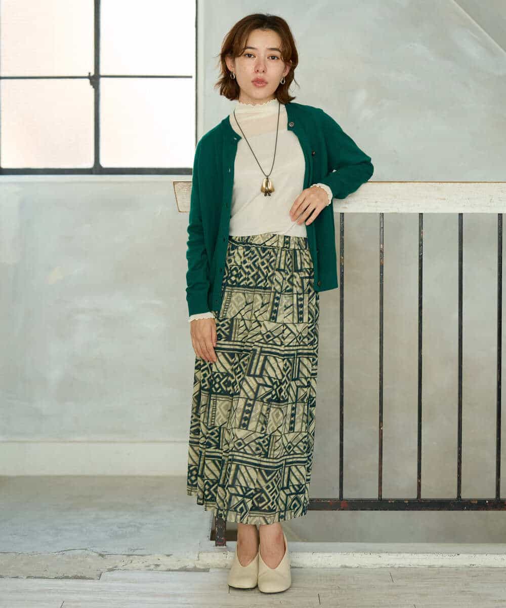 NHKAI80090 GIANNI LO GIUDICE(小さいサイズ)(メゾン ドゥ サンク) ナイロンチュールハイネックカットソー アイボリー