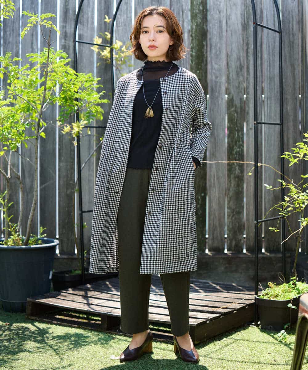 NHKAI80090 GIANNI LO GIUDICE(小さいサイズ)(メゾン ドゥ サンク) ナイロンチュールハイネックカットソー アイボリー
