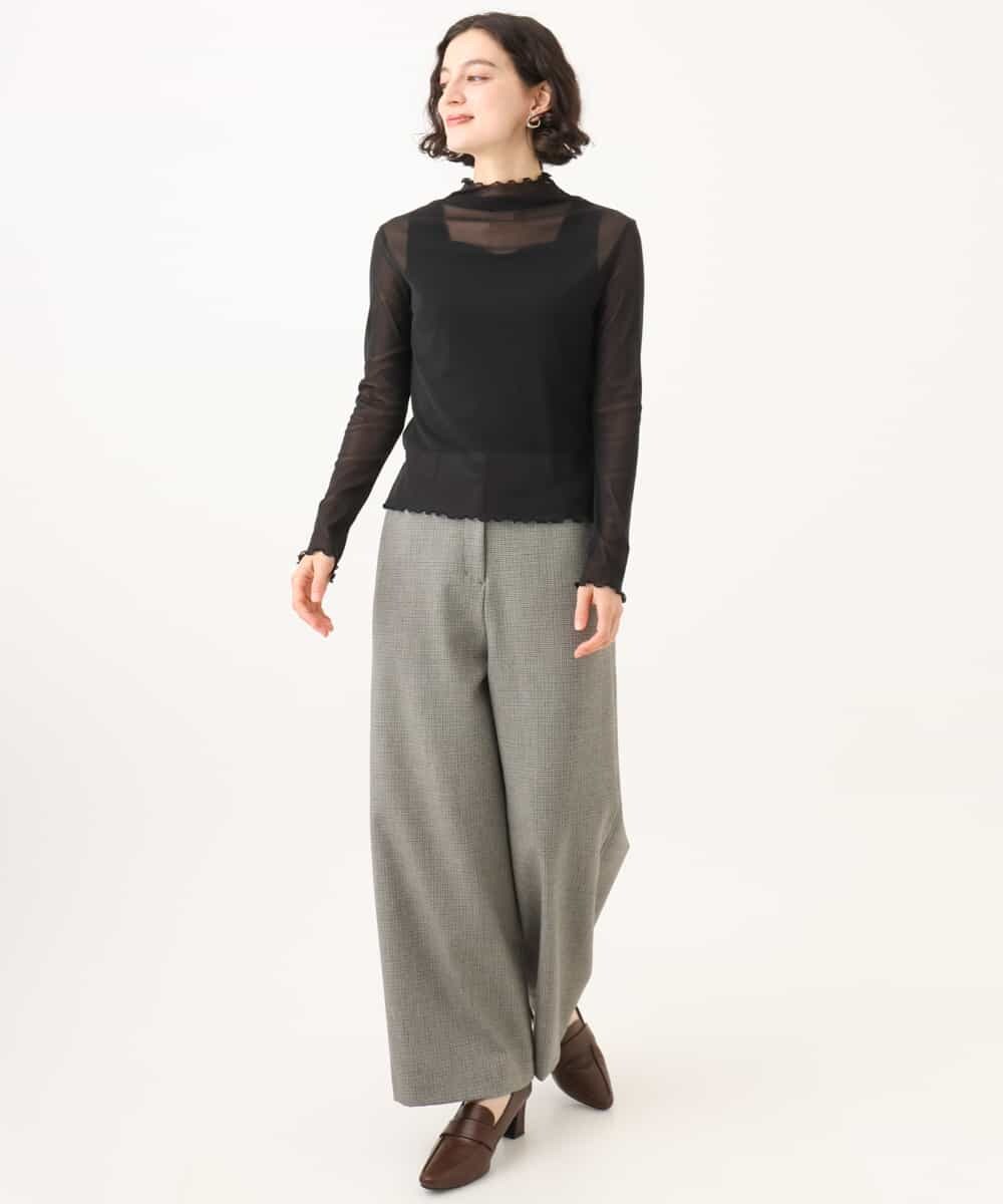 NHKAI80090 GIANNI LO GIUDICE(小さいサイズ)(メゾン ドゥ サンク) ナイロンチュールハイネックカットソー アイボリー
