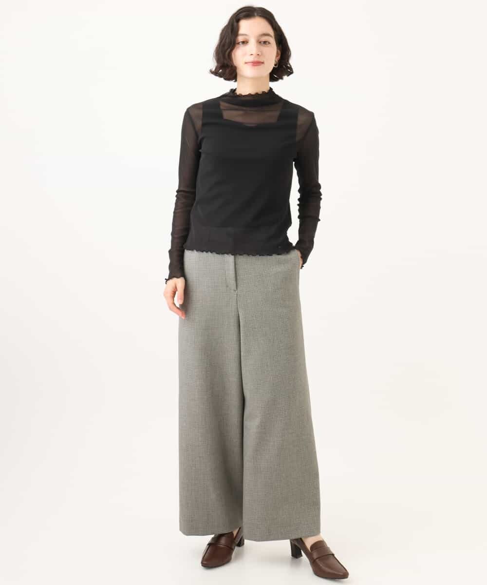NHKAI80090 GIANNI LO GIUDICE(小さいサイズ)(メゾン ドゥ サンク) ナイロンチュールハイネックカットソー アイボリー