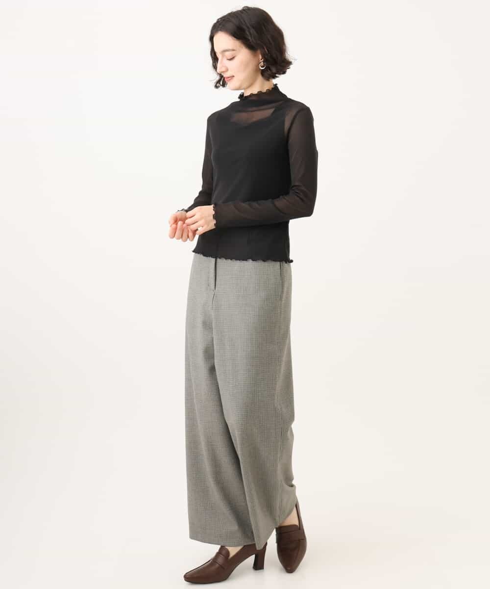 NHKAI80090 GIANNI LO GIUDICE(小さいサイズ)(メゾン ドゥ サンク) ナイロンチュールハイネックカットソー アイボリー