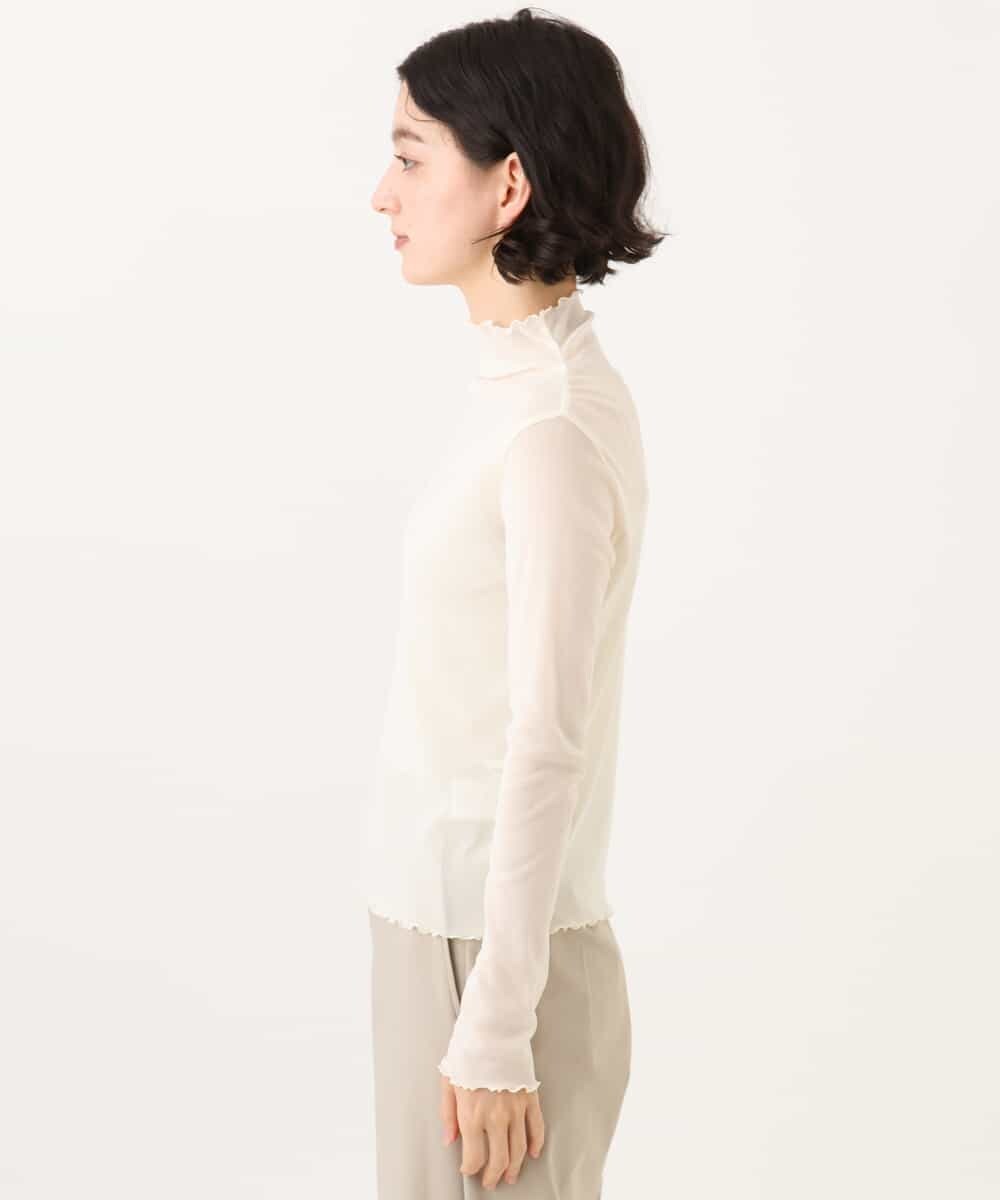 NHKAI80090 GIANNI LO GIUDICE(小さいサイズ)(メゾン ドゥ サンク) ナイロンチュールハイネックカットソー アイボリー