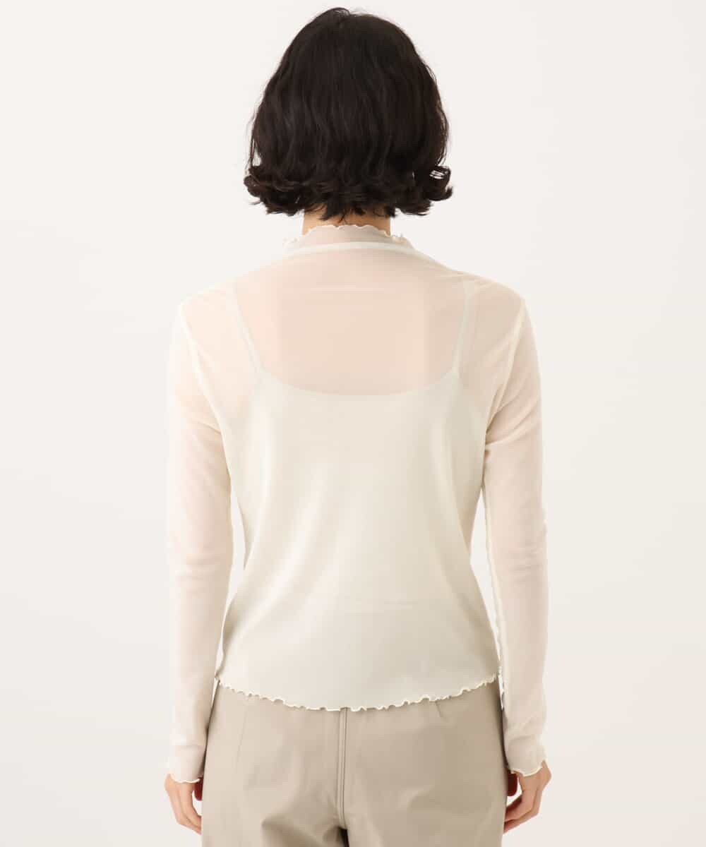 NHKAI80090 GIANNI LO GIUDICE(小さいサイズ)(メゾン ドゥ サンク) ナイロンチュールハイネックカットソー アイボリー