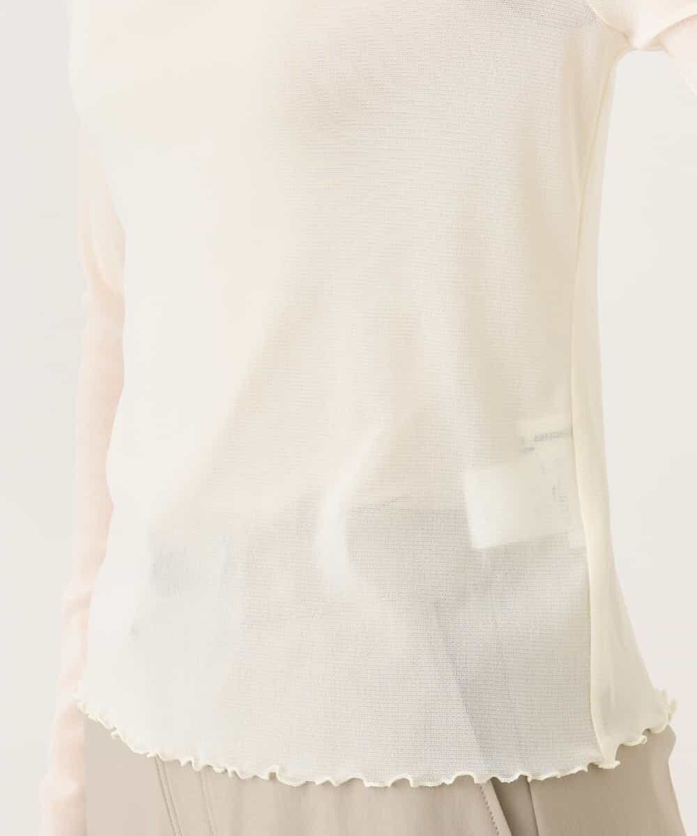 NHKAI80090 GIANNI LO GIUDICE(小さいサイズ)(メゾン ドゥ サンク) ナイロンチュールハイネックカットソー アイボリー